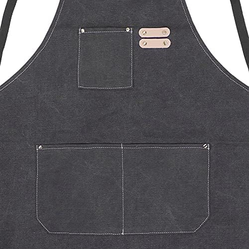 Brrnoo Canvas Apron Cotton Canvas Apron Back Adjustable Cross Back