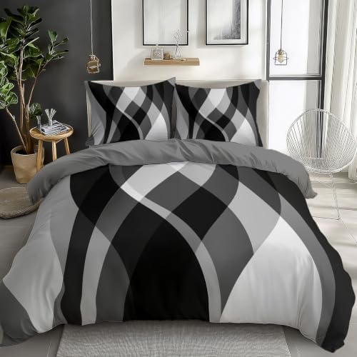 Queen Duvet Cover Set Grey, Duvet Cover Set Microfiber, Zipper