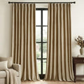 Taupe Velvet Pinch Pleated Curtains: 96 Inches Long 2 Panels Set