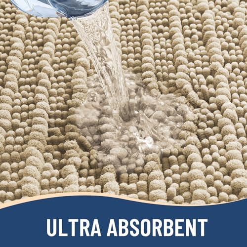 Arotive Luxury Chenille Bathroom Set, Bath Rug (45" x 27") and