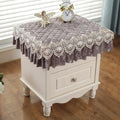 Velvet Fitted Bedside Tablecloth Gray 16"x16"