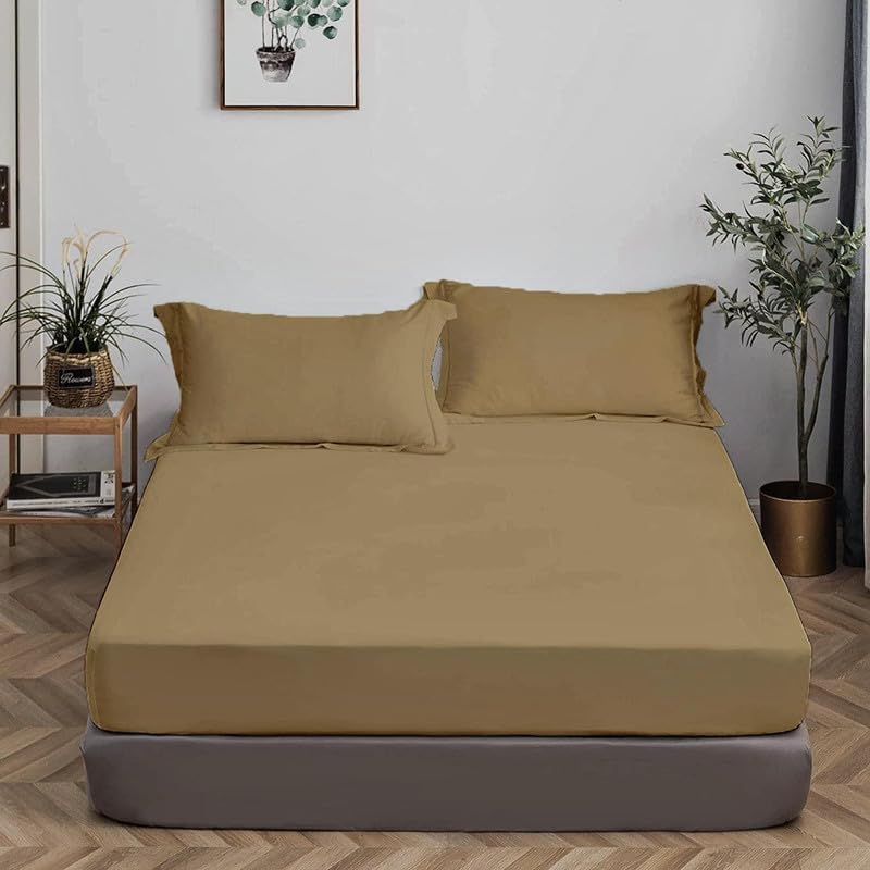1 Pc Fitted Sheet Queen - 16 Inch Deep - 60 x 80 Inches - 1000 Thread