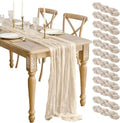 12 Pcs Beige Cheesecloth Table Runner 13ft Boho Gauze Cheesecloth