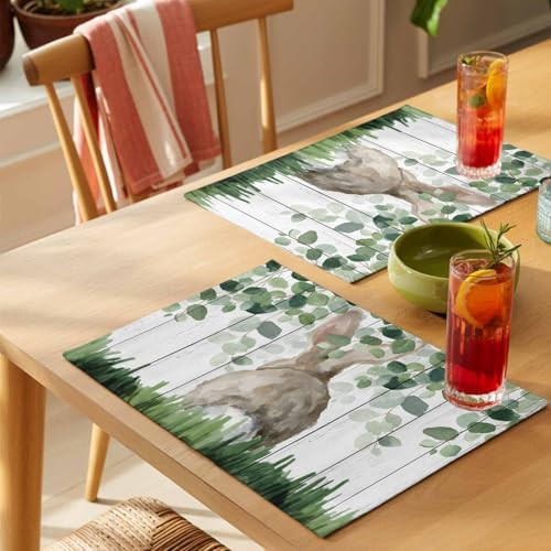 Placemats Set of 8, Easter Woven Placemat, Linen Place Mats for