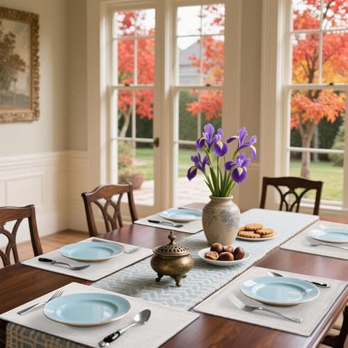 Homaxy Cloths Placemats for Dining Table Set of 4, 13" x 19", Beige