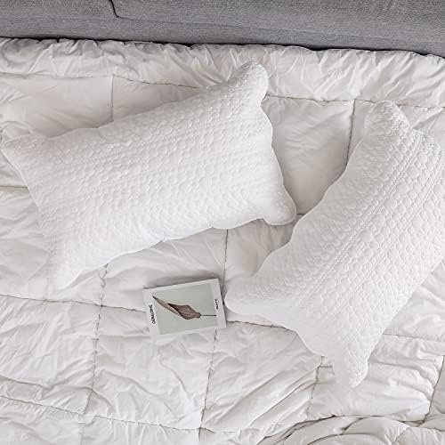 BOSOWOS Queen Size Pillow Shams Set of 2, Soft Breathable Pillow Case
