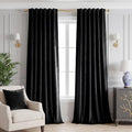 StangH Blackout Black Velvet Curtains Extra Long Theater, W52xL120