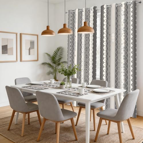 iTapnoom Boho Geometric Curtains 84 Inch Length for Living Room