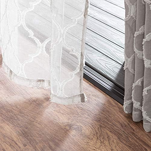 Chanasya Premium 2-Panel Moroccan Embroidered Grommet Textured Sheer