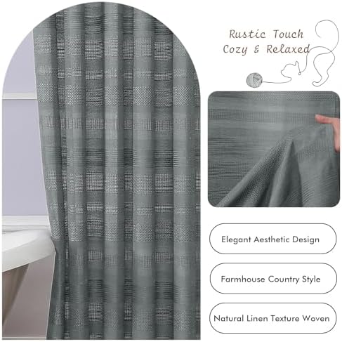 OVZME Extra Long Boho Shower Curtain 84 Inch Long, Modern Farmhouse