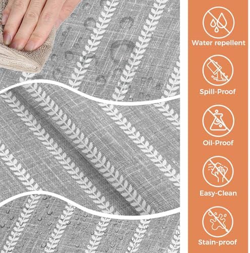 Grey Boho Stripe Light Linen Rectangle Tablecloth 60x120 Inches,Retro