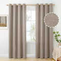 BGment Taupe Linen Curtains for Living Room 84 Inch Length 2 Panels