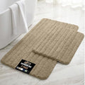 GORILLA GRIP Memory Foam Bathroom Rugs, 23x16 and 30x18, Beige