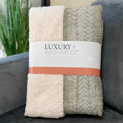 Addison Rugs ASB694 Beige 50" x 70" Oversized Sherpa Throw Blanket