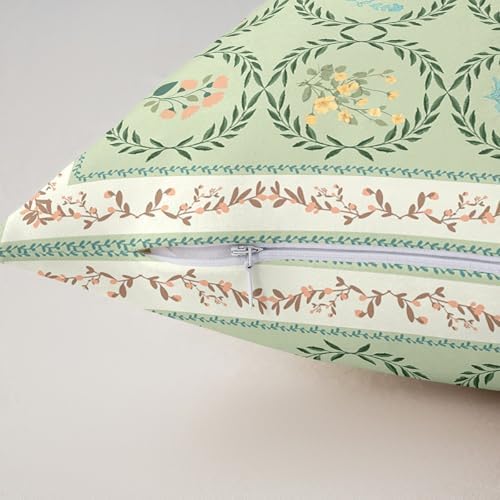 jejeloiu Blue Floral Throw Pillow Covers Set of 2 Boho Square Cushion