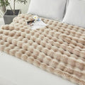 PERFEMET Faux Fur Plush Throw Blanket, 50x60 Inches, Camel