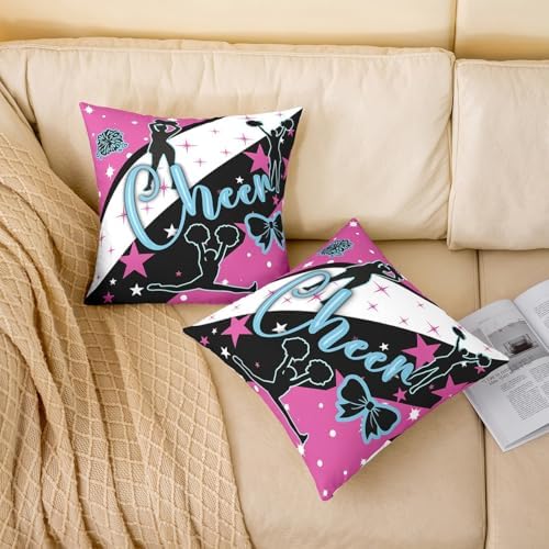 Cheerleading Throw Pillow Covers Set of 2 22 x 22-Inch Kids