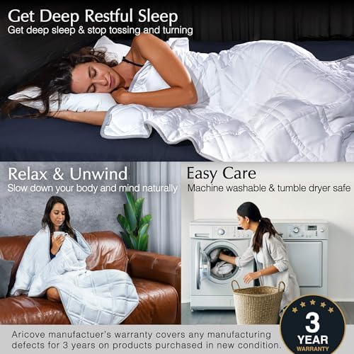 Aricove Cooling Weighted Blanket, 10 lbs, Twin Size for Adults, Luxury