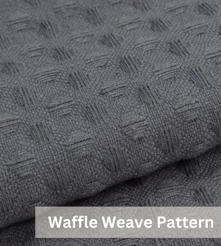 PurpleEssences Shower Curtain Waffle Textured, 72" Wx72 L - Steel Gray