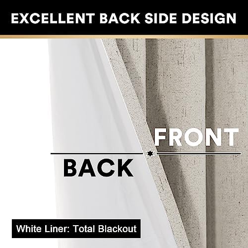 PrinceDeco 100% Black Out Curtains 63 Inch Length,Thermal Insulated