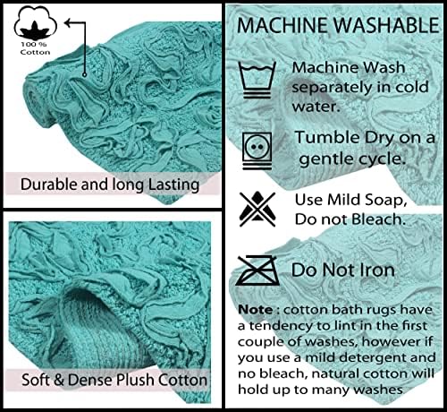 Home Weavers Modesto Collection 100% Cotton Tufted Bath Rugs, Extra