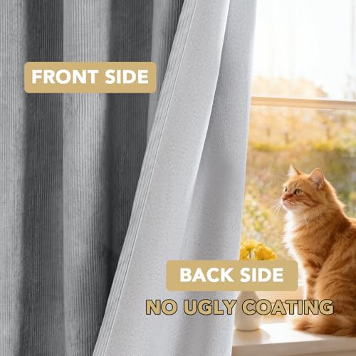 H.VERSAILTEX Velvet 100% Blackout Curtains 55x108 Gray 2 Panels