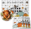 Fall Grey Placemats Set of 8,Cotton Linen Fabric Place