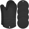 6 Pack Oven Mitts and Pot Holders Sets,Silicone Oven Mitts &Hot