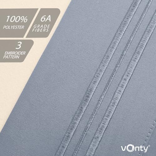 Vonty 2 Pack Grey Standard Pillowcases, 20x26, 1800 Microfiber