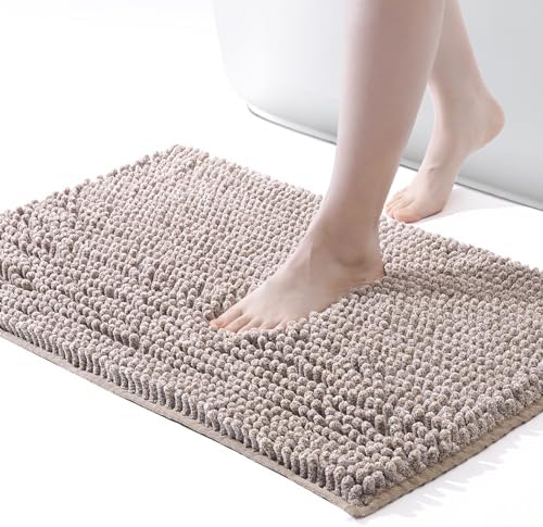 FRESHMINT Chenille Bath Rugs Extra Soft and Absorbent Microfiber Shag