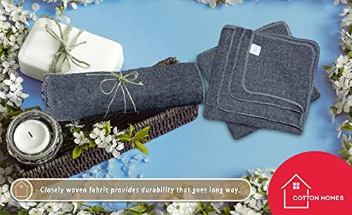 WASHCLOTH Soft Cotton Towels 11"x11" Grey - (50 Pack) with 1 Free