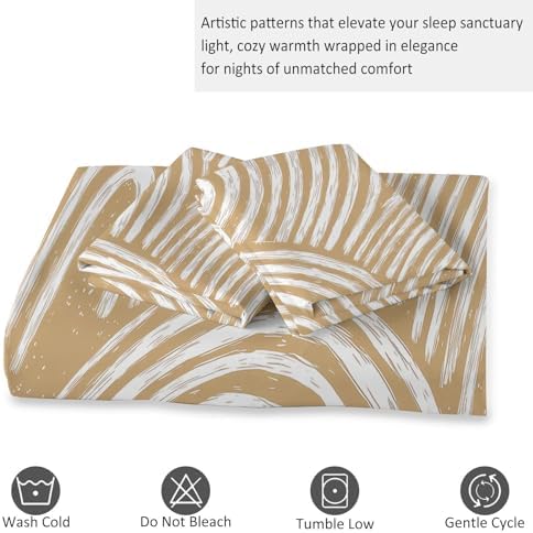 Minimalist Hand Drawn Line Bohemian Style Duvet Cover Reversible Beige