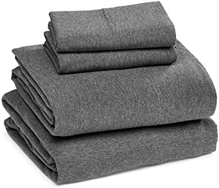Amazon Basics 4 Piece Breathable 100% Cotton Jersey Bed Sheets Set