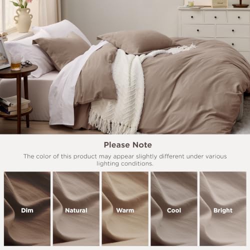 Bedsure Prewashed Cal King Duvet Cover, Cotton-Like Soft Bedding Set