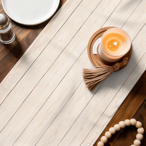 Minimalist Table Runner 108 inches Long Architectural Sandy Beige