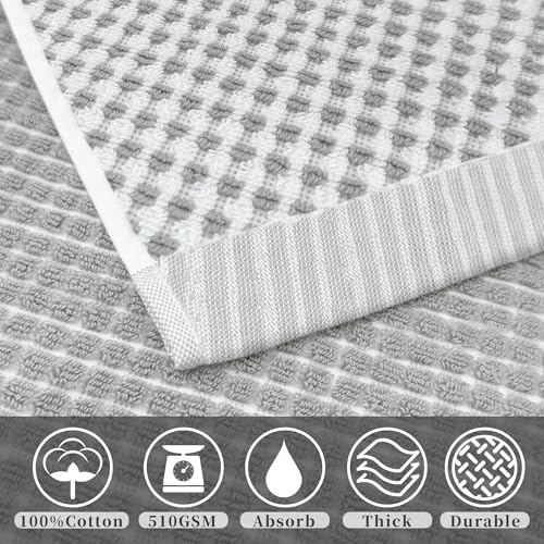 VOOVA & MOVAS Waffle Bathroom Hand Towels 4PC 20"x30", 100% Cotton