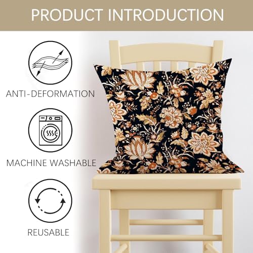 Vintage Floral Decorative Throw Pillow Covers 18 x 18 Set of 2