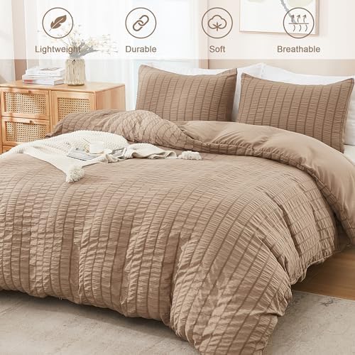 AveLom Taupe Duvet Cover King(104 x 90 inches), 3 Pieces