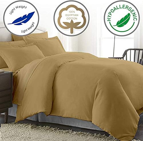 Kamas Solid Duvet Cover Sets Queen/Full Taupe Cotton 1000 Thread Count