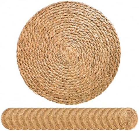 20 Pack Round Woven Placemats, 11.8 Inch Boho Table Mats