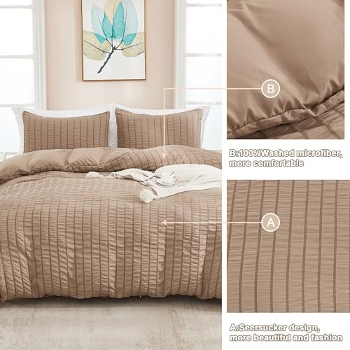 AveLom Taupe Duvet Cover King(104 x 90 inches), 3 Pieces