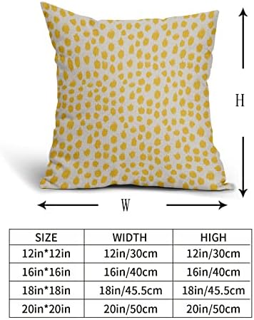 Yellow Cream Pillow Covers 20x20 Set of 2 Boho Design Polka Dot Throw