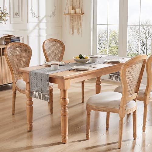 ZeeMart Macrame Style Boho Table Runner, 12x72 Inch Grey