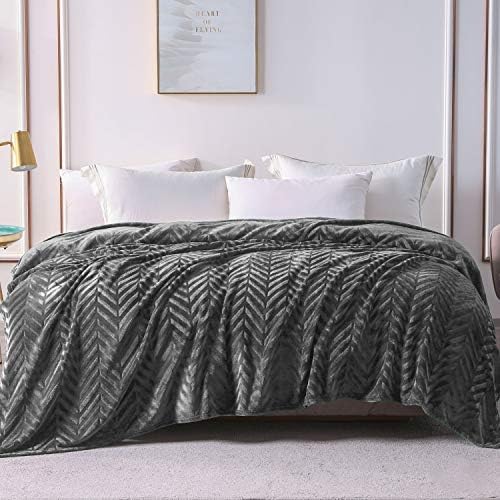 Whale Flotilla Flannel Fleece Fall Bed Blanket King Size, Dark Grey