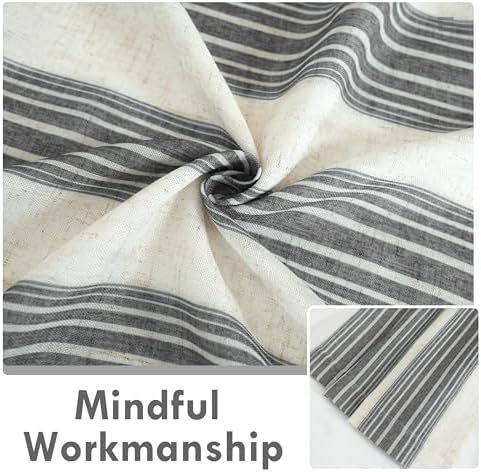 DriftAway Farmhouse Curtains for Living Room Vertical Striped Linen