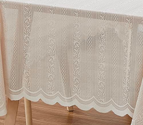 Warm Home Designs Lace Round Tablecloth. Linen Round Table Cloth for
