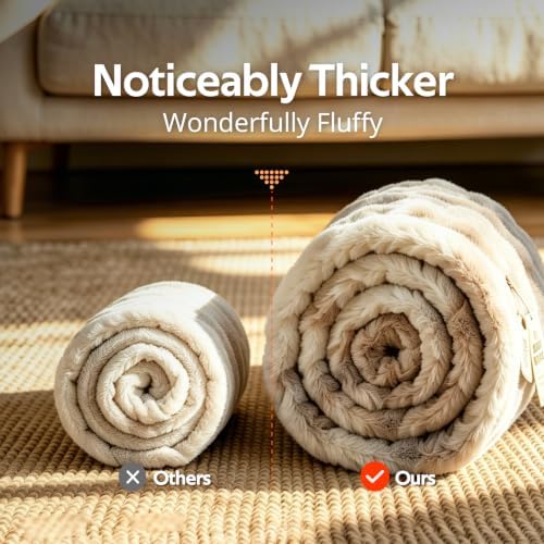 Fluffy Faux Fur Bubble Throw Blanket, 60'' x 80'', Tie-Dye Brown