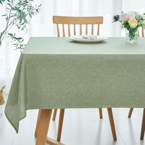 maxmill Rectangle Linen Textured Tablecloth Waterproof Spillproof