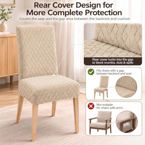 Chair Covers for Dining Room Stretch Jacquard Slipcovers for Kitchen