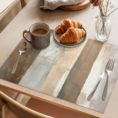 Placemats Set of 8, Rustic Wood Barn Woven Placemat, Linen Place Mats